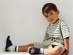 Wheat Fabian t-shirt with green stripes